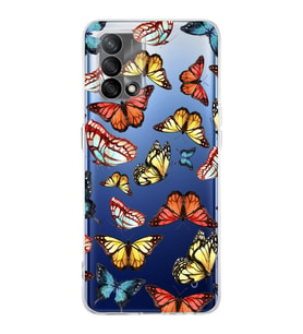 PrintiFy Oppo A74 4G ile Uyumlu Water Color 2  Kamera Korumalı Şeffaf  Kılıf