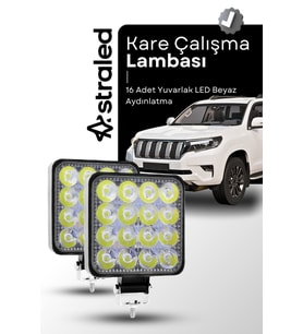 12-24V 16 LED 2 Adet Offroad ATV Kamyon Tır Traktör İş Makinesi
