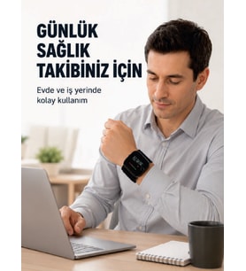 Şarjlı Bilekten Dijital Tansiyon Ölçer Geniş LCD Ekranlı