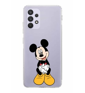 Samsung Galaxy A32  Kamera Korumalı  Kapak Mickey Mouse Tasarımlı  Şeffaf Kılıf