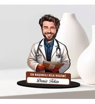 En Başarılı Erkek Aile Hekimine Hediye Karikatürlü Biblo