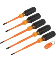 Klein Tools 33736Ins Yalıtımlı Tornavida Seti, Phillips, Dolap Ve Kare Uçlu 1000V İnce Uçlu Sürücü,