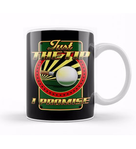 Funny Just The Tip I Promise Billiards Pool Cue Kupa Bardak Porselen