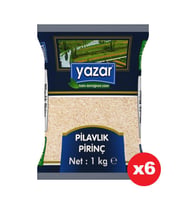 Yazar Ucuz Uygun Fiyat Pilavlık Pirinç 1 Kg. x 6 Adet