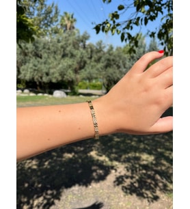 CM 14K Kare Gold Renk Zirkon Taşlı Bileklik