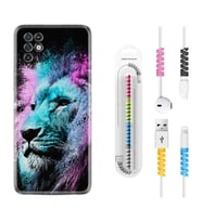 INFINIX Note 11 Pro Note 10 Hot 9 Play Kılıf Kablo Koruma Spiral Silikon Pink Blue Leon 1603