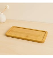 Dikdörtgen Ahşap Bambu Yağdanlık Altlık 20x10 cm