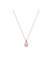 Pembe Damla Doğal İnci Kolye (Rose)