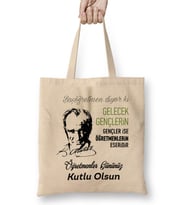 Öğretmenler Günü Öğretmene Hediye 012 Bez Çanta Uzun Saplı