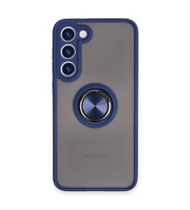 Samsung Galaxy S23 Plus Kılıf Montreal Yüzüklü Silikon Kapak - Lacivert