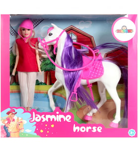 Jasmine Atlı Bebek Beyaz-Pembe