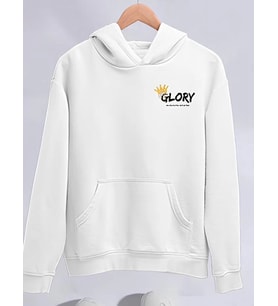Kışlık Üç İplik Kapşonlu SweatShirt - Beyaz