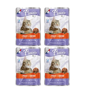 Plaisir 100Gr Pouch Chicken and Liver Tavuk Etli Ciğerli 4Adet Kedi Maması