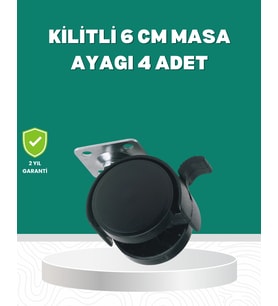 Zemin Korumalı Kilitli Ayak Tekerlek Seti 6 Cm
