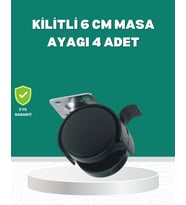 Zemin Korumalı Kilitli Ayak Tekerlek Seti 6 Cm