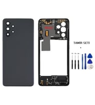 Samsung Galaxy A32 - SM-A325F FULL Kasa Arka Kapak Takım SİYAH - TAMİR SETİ
