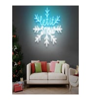 Let It Snow Yazılı Kar Tanesi Neon Tabela