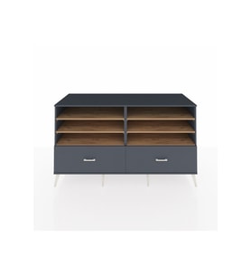 Kronos Konsol 6 Raflı 2 Çekmeceli  176x59x99 Antrasit-Çam/Antrasit