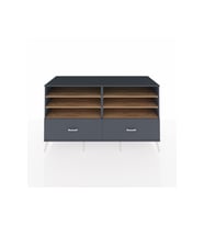 Kronos Konsol 6 Raflı 2 Çekmeceli  176x59x99 Antrasit-Çam/Antrasit