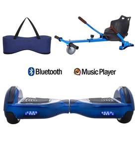 Citymate Elektrikli Kaykay Hoverboard Akıllı Denge 6.5 Inch + HoverKart + Çanta EXTREM PAKET82 Mavi