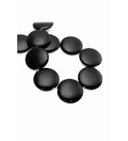 Oniks Doğal Taş Parlak Siyah Daire Kesim 40x8mm Dizi [AA]