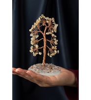 Sitrin Taşı El Yapımı 6x12cm Doğal Taş Dekoratif Hayat Ağacı