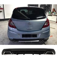 Opel Corsa D Siyah Difüzör Çiftli Kare Egzoz Görünümlü D Tip Difizör