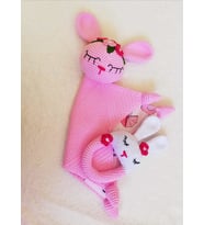 Müzikli Uyku Arkadaşı Mina ve Çıngırak Amigurumi Organik Oyuncak