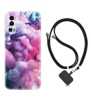 General Mobile Gm 23 Kılıf Resimli Boyun Askılı İpli Desenli Silikon Pink Cloud 1305