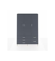 Arges Gardrop 5 Raflı 5 Çekmeceli Tek Askılı 132x30x195 Antrasit-Antrasit