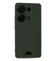 Newface Xiaomi Redmi Note 13 Pro 4G Kılıf Kelvin Kartvizitli Silikon - Koyu Yeşil