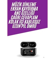 2025 Model Bluetooth Kulaklık Dokunmatik Ekran Yüksek Ses Kalitesi (Çok Renkli)