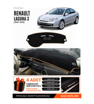 e-biz RENAULT LAGUNA 3 (2007-2015) Uyumlu Torpido Örtüsü, Torpido Kılıfı - Siyah-Kahverengi - RE034
