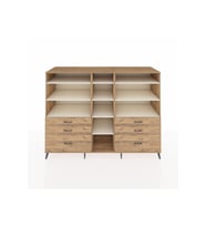 Kronos Dolap 10 Raflı 6 Çekmeceli  220x59x163 Çam-Aytaşı/Çam