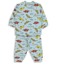 Civil Baby Dino Yazılı 6-18 Ay Pijama Takımı - Mavi