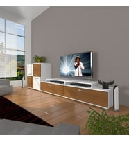 Decoraktiv Ekoflex On Slm Tv Ünitesi Tv Sehpası - Beyaz Ceviz (Beyaz - Ceviz)