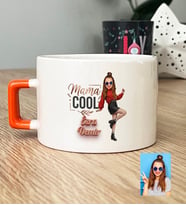 Kişiye Özel Karikatürlü Mama Cool Anneye Hediye Lüks Fincan Anneler Günü Hediyesi