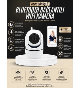 Bebek Takip Kamerası Gece Görüşlü Wifi Güvenlik Kamerası
