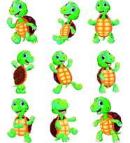 Sevimli Kaplumbağa Sticker Set 9 Parça Telefon, Tablet, Defter, Laptop Sticker