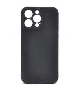 iPhone 15 Pro Uyumlu Düz Renk Esnek Yumuşak Silikon Kılıf  Rubber Siyah