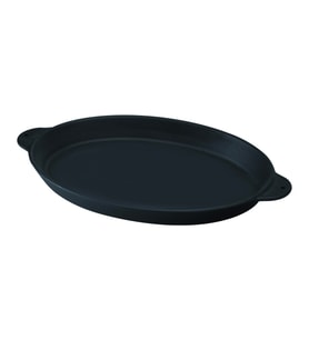 Lava Döküm Oval Fajita Tabağı Döküm Demir Yekpare Çift Kulplu Ölçü 18x24cm.