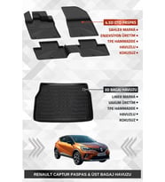 Sahler Renault Captur 2020+ Uyumlu 4.5D Premium Havuzlu Paspas ve Liner Marka 3D ÜST Bagaj Havuzu