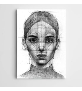 Siyah Beyaz Portre Modern Sanat Kanvas Tablo