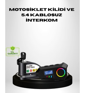 Motosiklet ve Günlük Kullanım İçin Bluetooth Hoparlör ve Disk Kilidi Seti