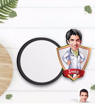 BK Gift Kişiye Özel Erkek Doktor Karikatürlü Ahşap Bardak Altlığı-1