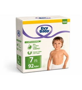 Evy Baby Bebek Bezi 7 Beden 19+ KG XXLarge 92 Adet Ekonomik Süper Fırsat Pk
