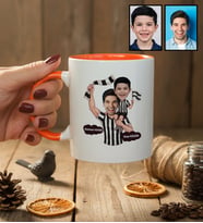 Kişiye Özel Karikatürlü Siyah Beyaz Taraftar Baba Oğul Kupa Bardak Babalar Günü Hediyesi