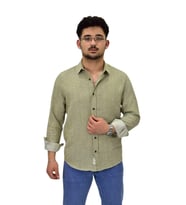 Erkek Spor Silim Fit Uzun Kol Gömlek G5011 BGL-ST04495 (Haki)
