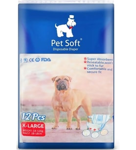 TİNEKE Petsoft Köpek Tuvalet Bez Kedi Tuvalet Bez Çiş Bezi X-LARGE 12 Adet