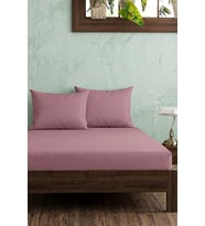 Gül Kurusu Ranforce Pamuklu Çift Kişilik Lastikli Çarşaf Seti - 3 Parça - 160x200 cm